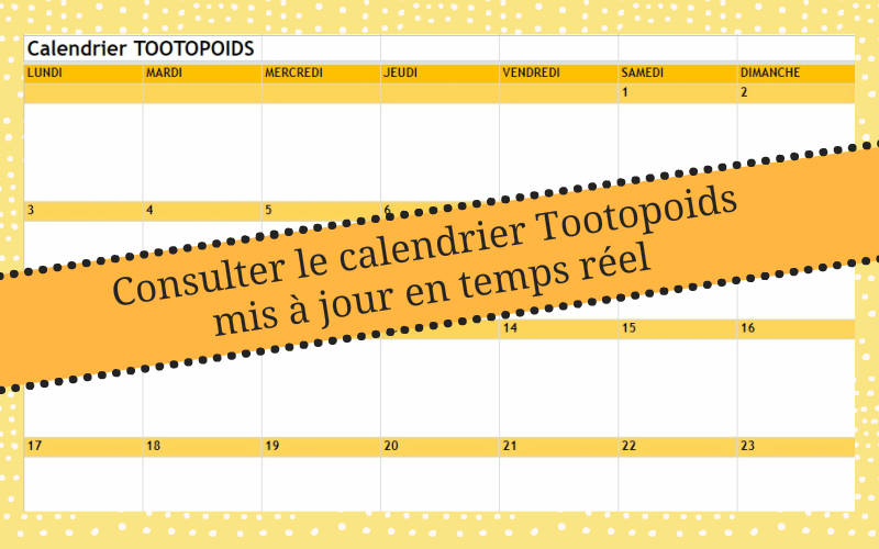 Calendrier, temps reel, Tootopoids